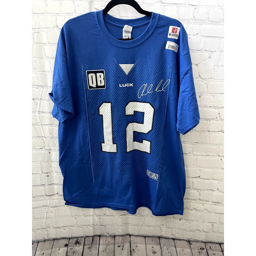 Andrew Luck‎ Indianapolis Colts NFL Players Royal Blue Jersey Graphic T-Shirt XL